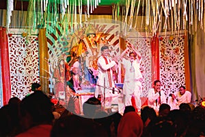 People performing bhajan.