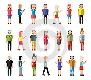 People pixel avatars vector design illustration