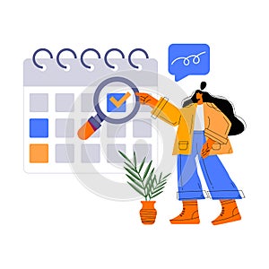 People planning day scheduling appointment in calendar application. Modern concept for business planning, news and events,