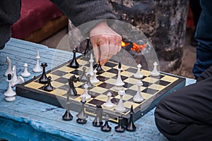 People play chess during demonstrations on Euromaidan photo