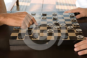 People playing checkers