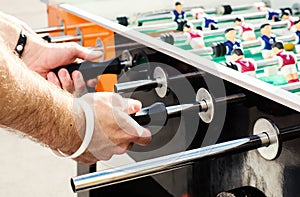 People Playing Enjoying Foosball Table