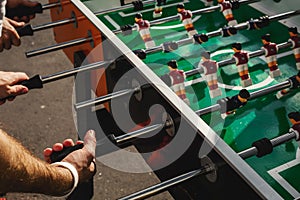 People Playing Enjoying Football Table