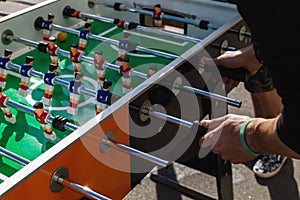 People Playing Enjoying Football Table