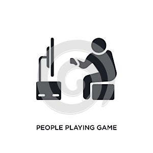 people playing game isolated icon. simple element illustration from recreational games concept icons. people playing game editable