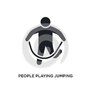 people playing jumping rope isolated icon. simple element illustration from recreational games concept icons. people playing