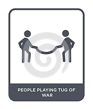 people playing tug of war icon in trendy design style. people playing tug of war icon isolated on white background. people playing