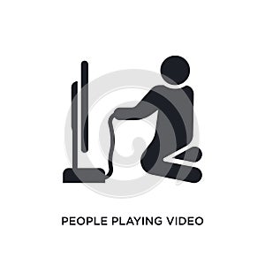people playing video game isolated icon. simple element illustration from recreational games concept icons. people playing video