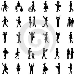 people and population icon set