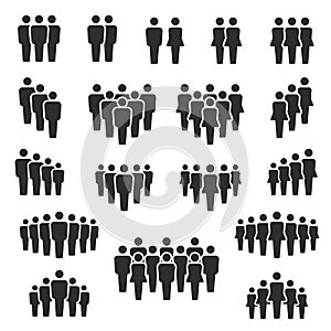 People and population icon set, vector and illustration