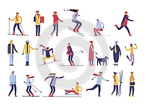 people practicing snow activities