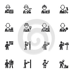 People profession and occupation vector icons set