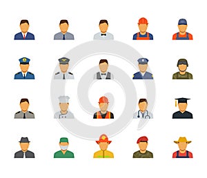 People professions and occupations icons in flat design