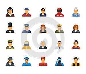 People professions and occupations icons in flat design