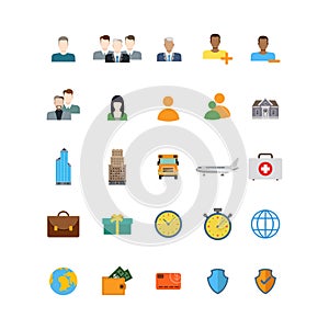 People profile medical card protection vector website app icons