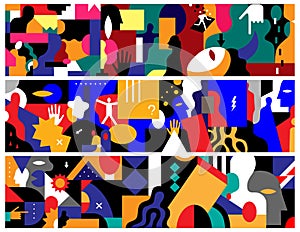 people psychology abstract vector illustration background design element