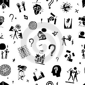 People psychology, problems in life -vector icon set ,design element