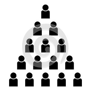 People pyramid icon black color illustration flat style simple image