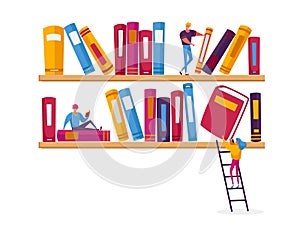 People Read and Study, Students Prepare for Examination, Gaining Knowledges. Reading and Education Concept