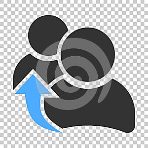 People referral icon in flat style. Business communication vector illustration on isolated background. Reference teamwork