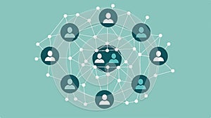 People Referral Icon in Flat Style Business Concept of Referring Friends photo