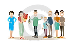 People and relations concept vector flat illustration