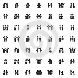 People relationship vector icons set