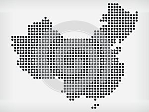 People Republic China Pixel Dots Map