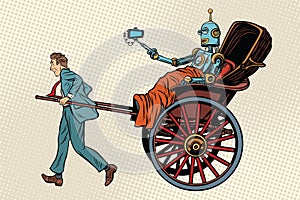 People rickshaw ride robot