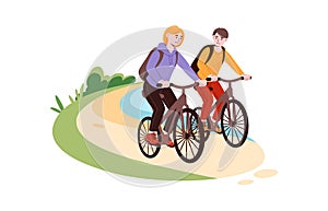 People ride bike