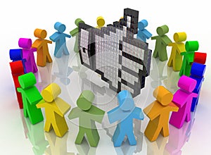 People round the form of hand