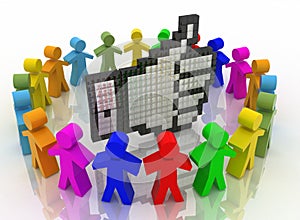 People round the form of hand