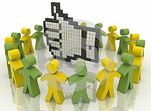 People round the form of hand