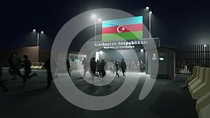 People run away from the Republic of Azerbaijan. 3D render animation