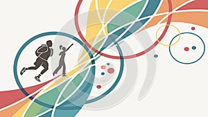 People Running on Abstract Circles Pattern Vector Design, vector design Generative AI