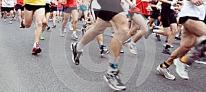 Lidé běh v město maratón 