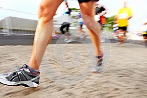 People running marathon