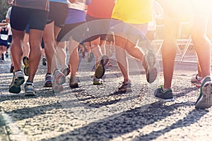 People running marathon