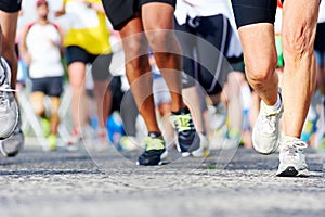 People running marathon