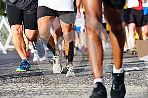 People running marathon