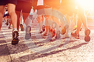 People running marathon