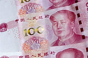 The People`s Bank of China 100 yuan currency
