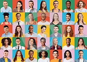 People& x27;s Diversity. Set Of Happy Multicultural Men And Women& x27;s Portraits