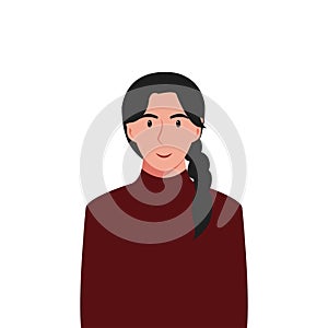 People\'s faces of woman with happy smiling humans. Avatars. Set of user profiles. Colored flat vector illustration
