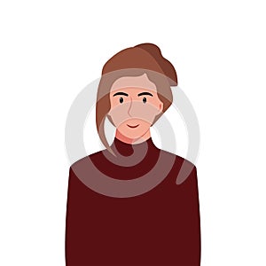 People\'s faces of woman with happy smiling humans. Avatars. Set of user profiles. Colored flat vector illustration