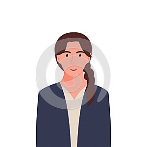 People\'s faces of woman with happy smiling humans. Avatars. Set of user profiles. Colored flat vector illustration