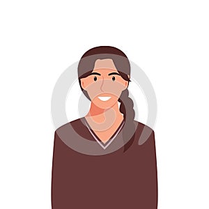 People\'s faces of woman with happy smiling humans. Avatars. Set of user profiles. Colored flat vector illustration