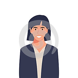 People\'s faces of woman with happy smiling humans. Avatars. Set of user profiles. Colored flat vector illustration