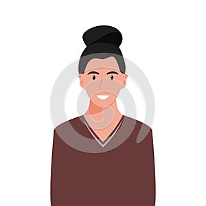 People\'s faces of woman with happy smiling humans. Avatars. Set of user profiles. Colored flat vector illustration
