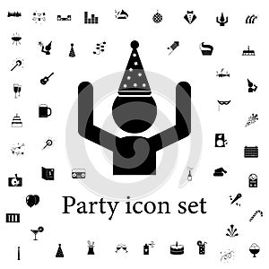 people\'s hands and musical notes icon. party icons universal set for web and mobile